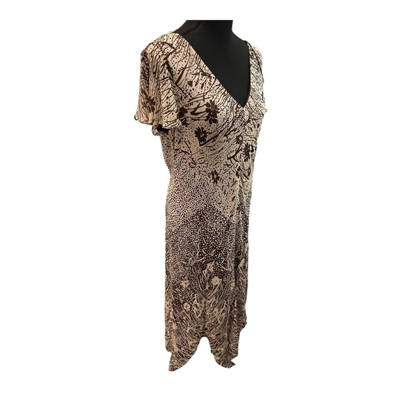 Adrianna Papell Vintage Silk Print Dress Size 12 - Picture 3 of 9